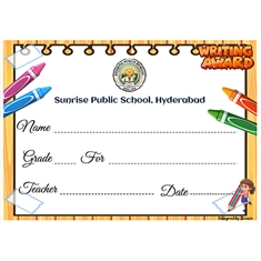 School Writing Award 5 x 7 Inches